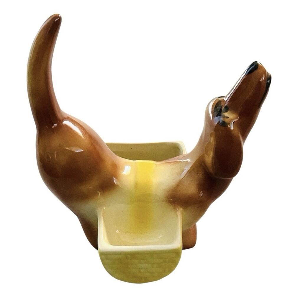 Vintage 1950 A.L. Hirsch Dachsund Dresser Caddy Planter MCM Midcentury Dog Valet - Picture 2 of 9